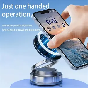 Vacuum Magnetic Phone Holder, Single-Hand Operation, Foldable & Adjustable Design, 360 Degree Rotation, Multi-Surface Use, Universal Smartphone Holder, Cellphone Accessories, Adjustable Phone Stand, Car Phone Mount