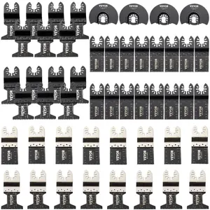 fathersdaygift VEVOR 50 PCS Oscillating Saw Blades, Quick Release Multitool Blades Kit, HCS Tool Blades for Wood Plastic Metal Nails Bolts, Compatible with Dewalt Dremel Fein Worx Bosch Makita Milwaukee