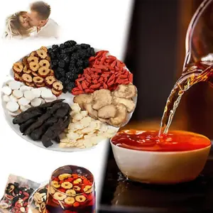 50 Bags Clean Tea Kidney Tea yerba magic loaded tea Ginseng Five Treasure Teabag Chinese Herbal Teas Support Kidney and Live Health for Men Women (50 bags) Organic Matcha Powder Beverage-Day Gift