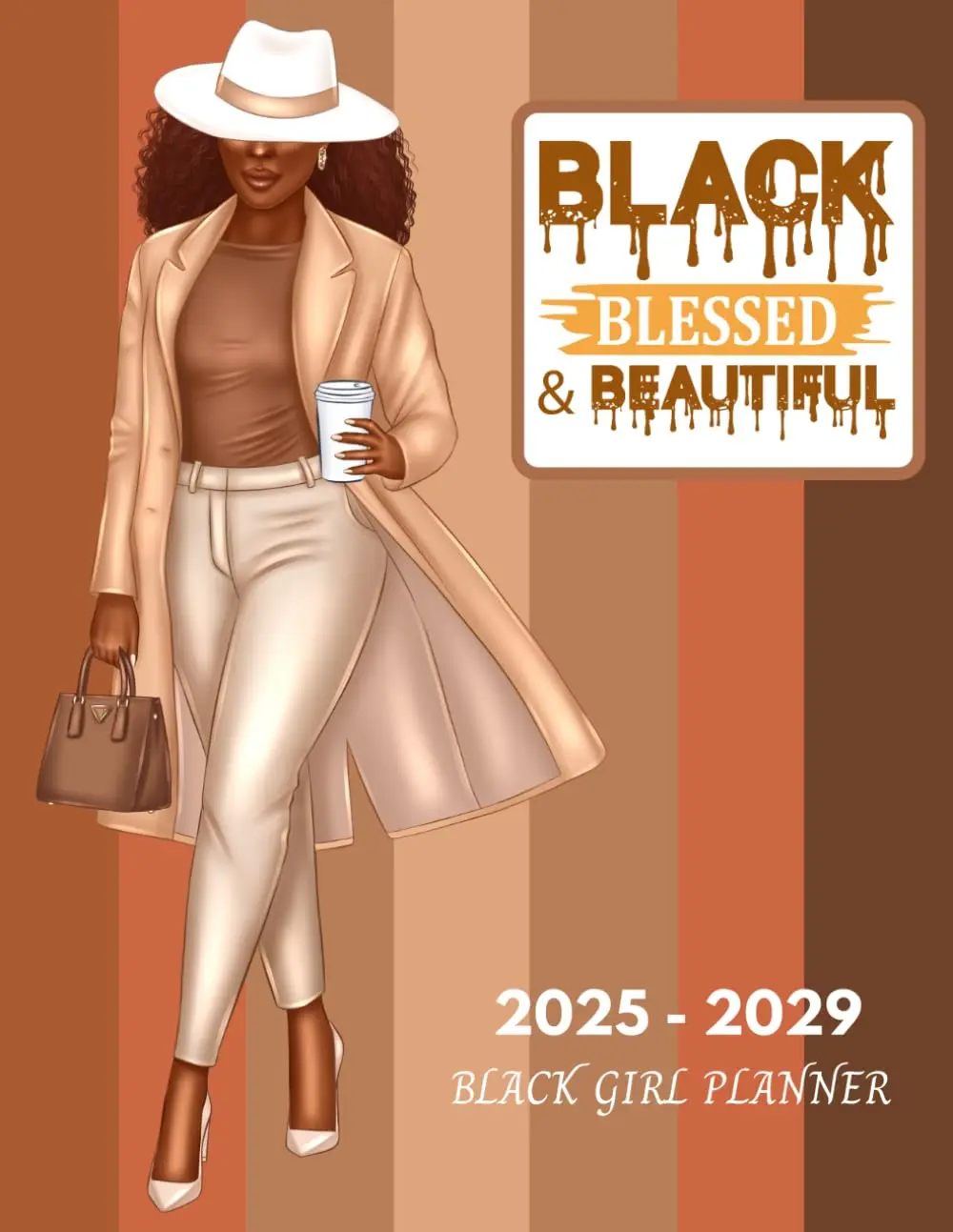 Black Blessed & Beautiful 2025-2029 Black Girl Planner with Holidays & Inspirational Quotes for 5 Years