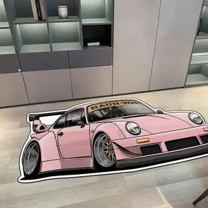 Fashionable Racing Car Rug, Soft Comfortable Plush Foot Pad, Bedroom Bedside Carpet, Room Decorative Fluffy Rug, Living Room Hallway, Soft Area Rug, Home Decorative Rug