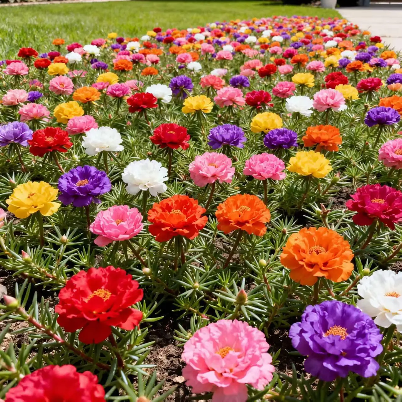 2,000+ Moss Rose Seeds (Portulaca Grandiflora) - Mixed Color Perennial Ground Cover, Non-GMO, Heirloom, Vibrant Blooms for Garden Beds, Outdoor Planting & Garden Beautification