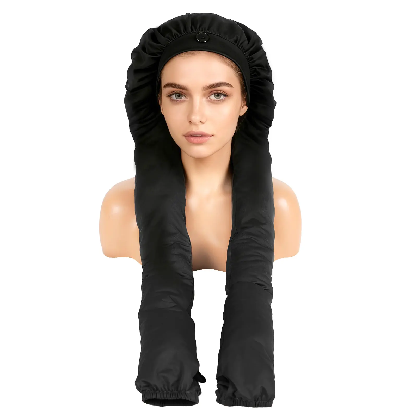 2 in 1 Pantyhose Bonnet for Sleeping, Long Hair and Braids Protection, UV Shield, Breathable and Water-Resistant