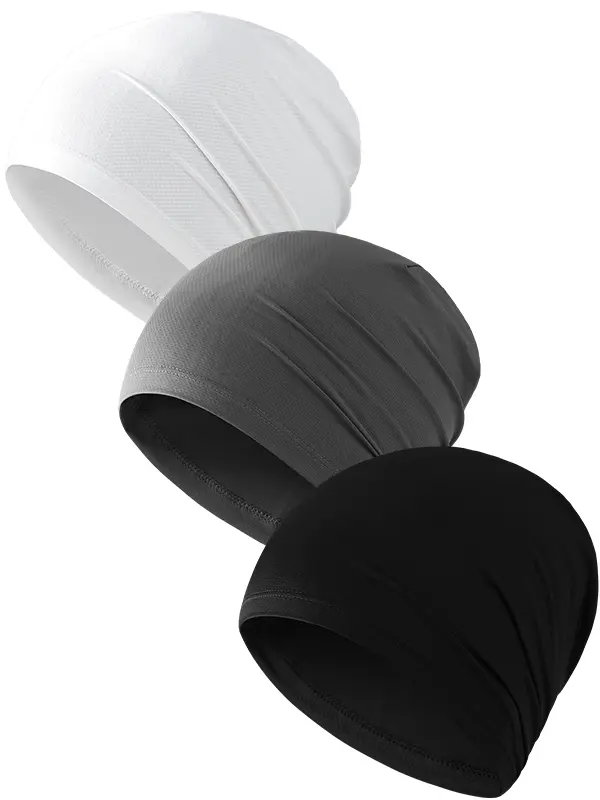Breathable Unisex Plain Skull Caps, Skin-Friendly Helmet Liner, Elastic Sport Fitted Hat, Multifunctional Outdoor Headwear, Perfect Fitness & Cycling Accessory for Daily Outdoor Travel
