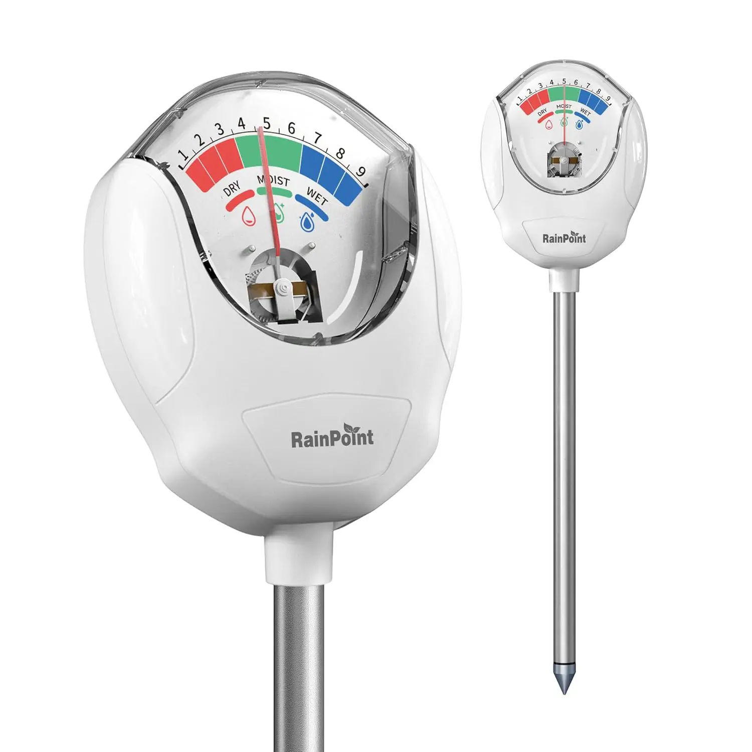 RainPoint Soil Moisture Meter for Plants - Accurate Plant Water Meter Soil Tester for Garden, Lawn, Farm, Outdoor & Indoor Use,No Batteries Needed(White)