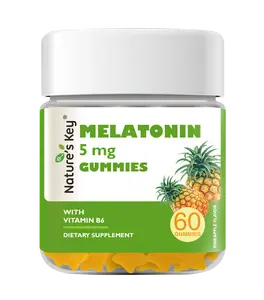 [DealsForYou] Nature's Key Melatonin Gummies for Kids & Adults, 5mg Dose Gummy with Vitamin B6, Non-GMO,Gluten-Free-Natural Pineapple Flavor 60 Count