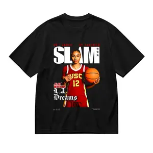 USC Basketball "SLAM" Cover T-Shirt, Women's Hoops Fan Cotton Tee, Vintage LA Sports Casual Top for Men Women