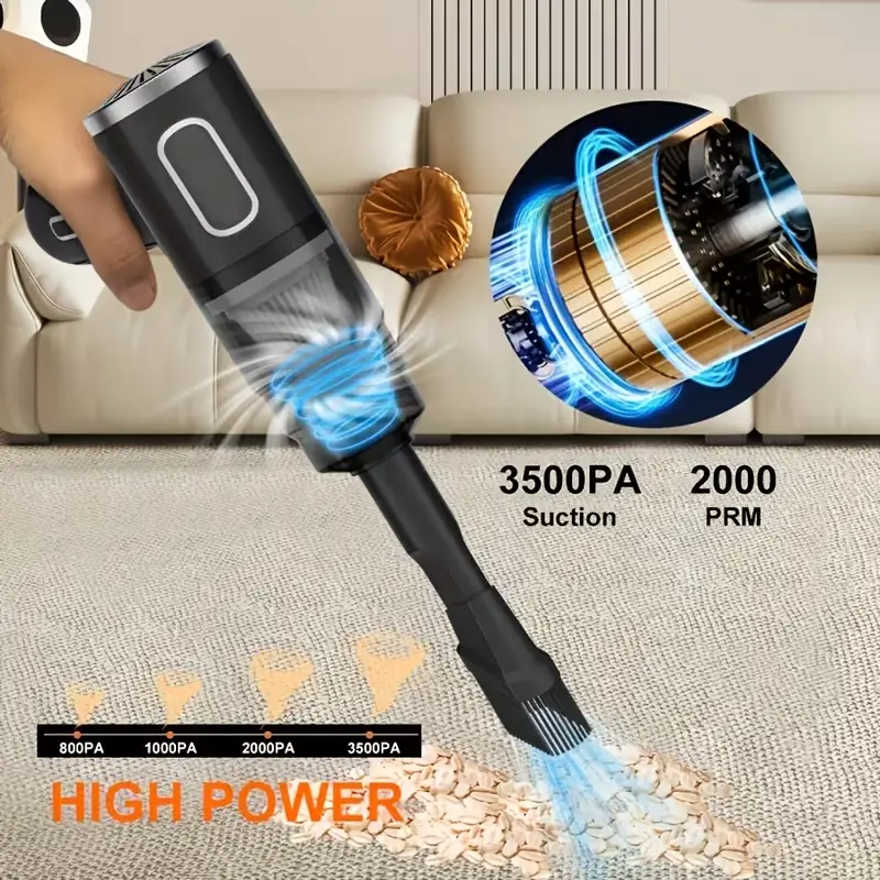 2026 Cordless Vacuum Cleaner - Portable Handheld Home Care Tool with Storm Suction, USB-Charging Rechargeable, Lightweight High-Power for Home, Car Use