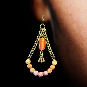 Brandy Frazier Handmade Beaded Earrings - Earth Tone Sunset Colors