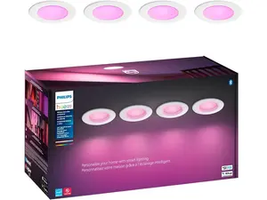 Philips Hue White and Color Ambiance 5-6" High Lumen Recessed Downlight (4-pack) - White  578674