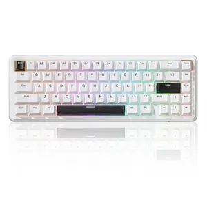 ATTACK SHARK X65 HE Hall Effect Keyboard, 8Khz Polling 0.01mm Adjustable Trigger 0.125ms Latency, Hot-Swappable RGB Backlit PBT Keycaps N-key Rollover Wired Magnetic Gaming Keyboard&Coiled Cable