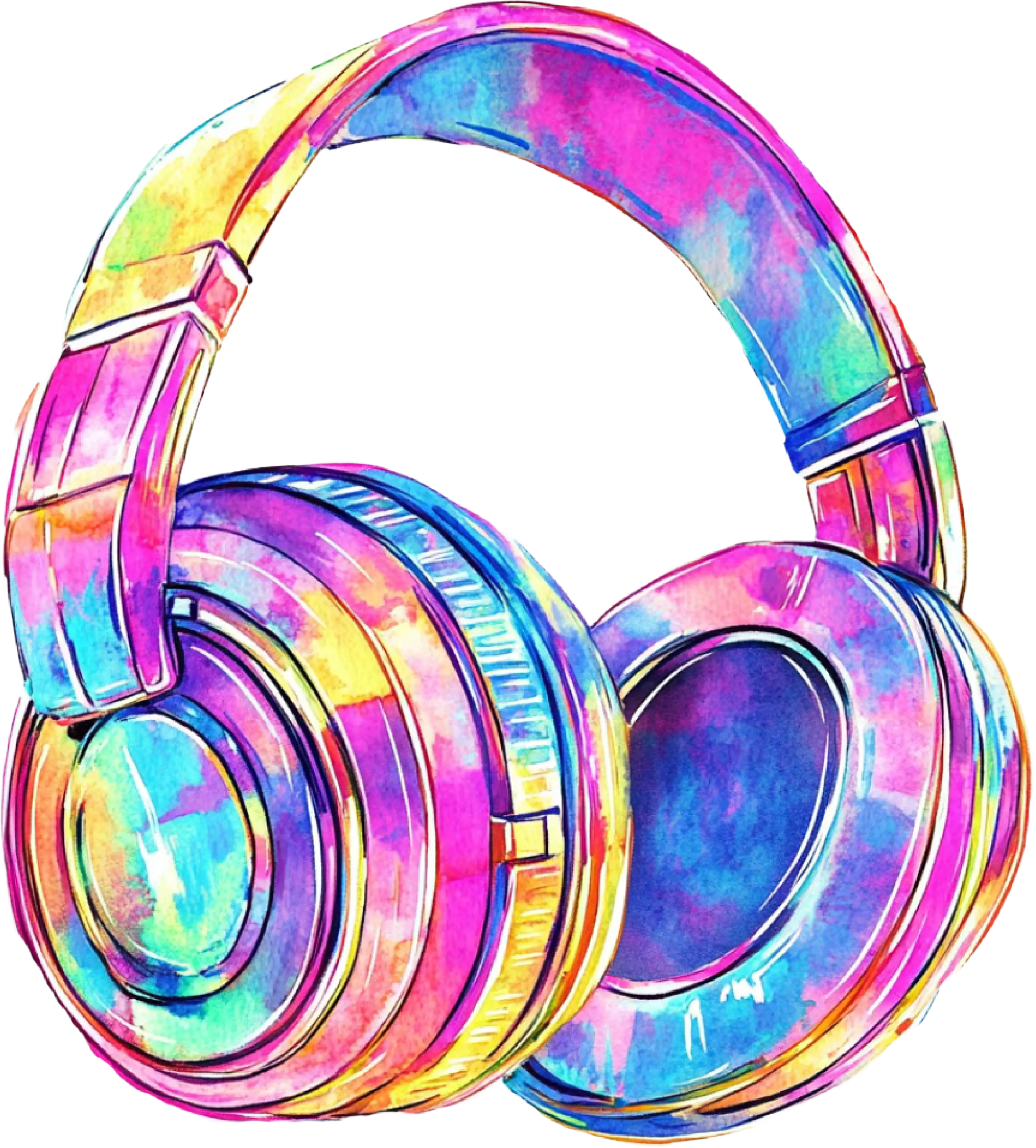 DTF Transfer – Watercolor Headphones Multi Sizes (RT-AC001)