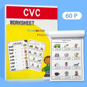 Young Learners English Cvc Words and Phonics Workbook, Colorful Interactive Language Arts Book, Ideal for Kids, Home Education, Preschool Supplies