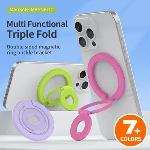 Cute Colorful Dual Magnetic Phone Holder - Magnetic Phone Grip, Adjustable Phone Holder, Double Sided Magnets, Folding Stand, 360 Degree Rotation, MagSafe Compatible, Easy to Install and Remove, Gym Accessory for iPhone 17, 16, 15, 14, 13#DealsForYouDays