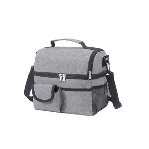 Portable Insulated Lunch Bag, Large Capacity Cooler Bag, Thickened Double Layer Lunch Bag for Camping & Hiking