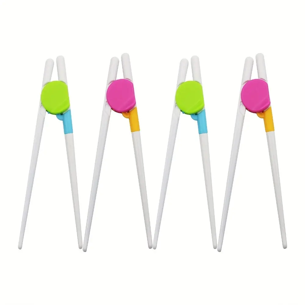 Unisex 6-Pair Preschool Training Chopsticks for Beginners - Reusable Cutlery with Colorful Grip, Fits Kids Hands, Outdoor Picnic Camping Tableware for Autonomous Eating of Noodles, Fruits (Sports & Outdoor Camping Mess Kits), Kids’ Eating, Small Size