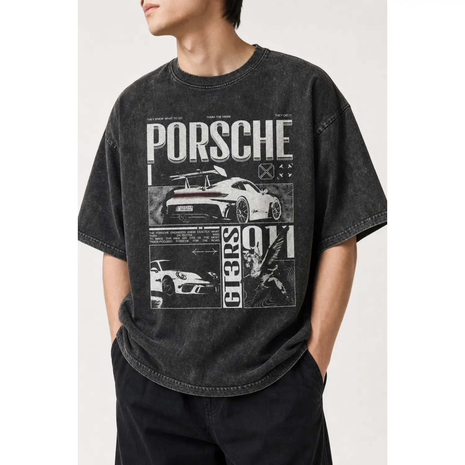 911 GT3RS Unisex Washed T-Shirt - Perfect for Back to School Casual Christmas