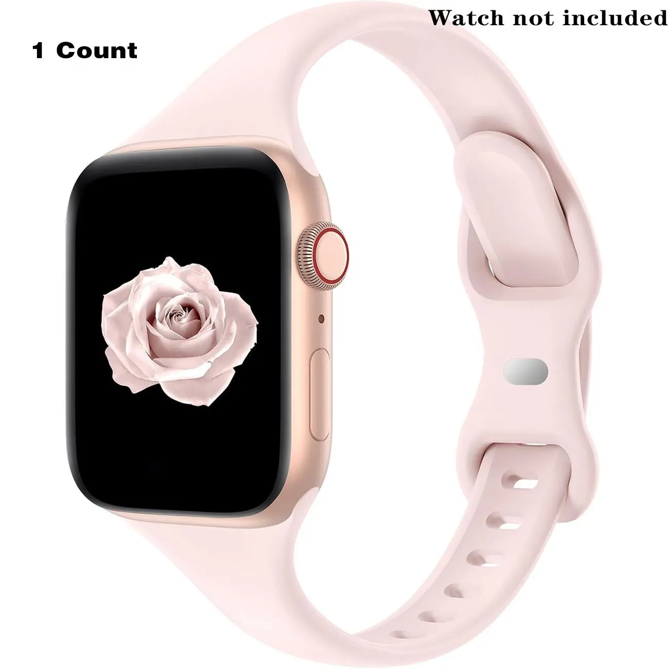 Silicone Watch Band (Band Only), 1 Count Slim Silicone Watch Band for Women, Smart Watch Accessories Wearable Accessory Compatible with Apple Watch Series Smartwatch Strap, Smart Watch Straps