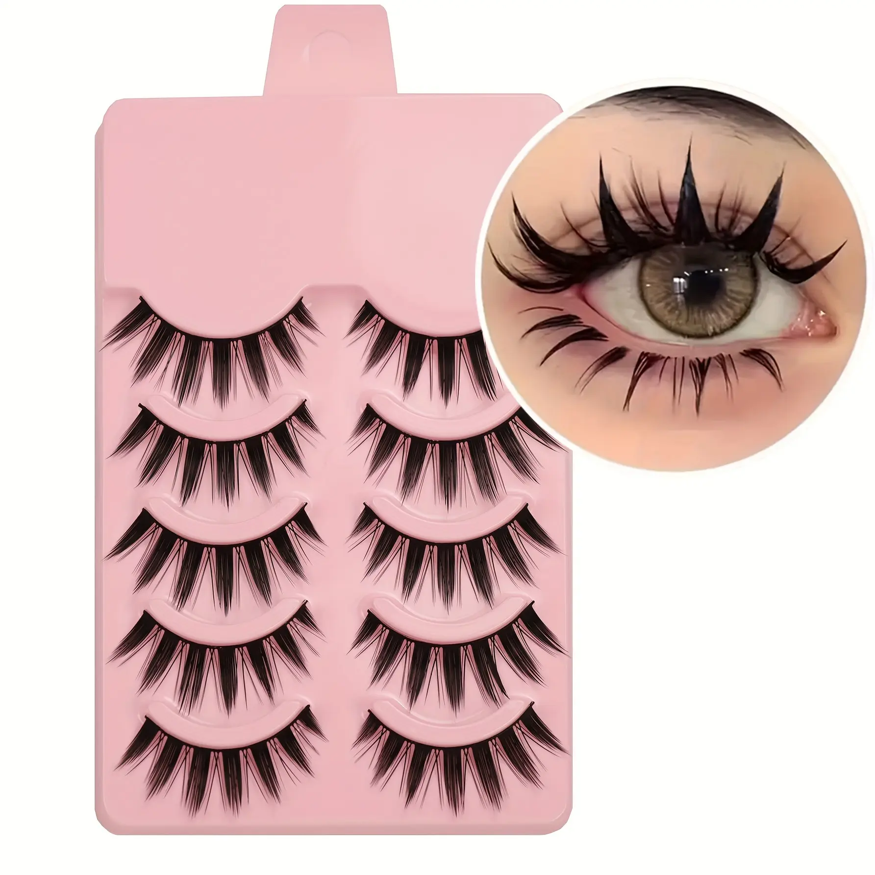 5 pairs of dramatic comic style false eyelashes Volume Lashes Fake Lashes - thick doll eye makeup, suitable for role-playing and casual wear, lightweight and reusable, Cosmetic