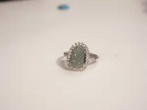 Super flash light blue ring ~ saddle gemstone bling advanced sense of luxury, open index finger ring, row drill, love, overlapping ring girl