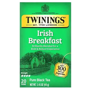 Twinings Pure Black Tea, Irish Breakfast, 20 Tea Bags, 1.41 oz (40 g)