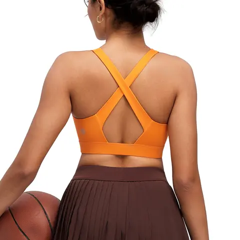 RUNNING GIRL Women's High-Impact Breathable Sports Bra - High Support, Lightweight, Strappy, Wireless Cup, Cool Crisscross Fit, Sewn-In Pads, Adult Gym Workout Apparel for Yoga, Dance, Women in Sports, Travel Essential