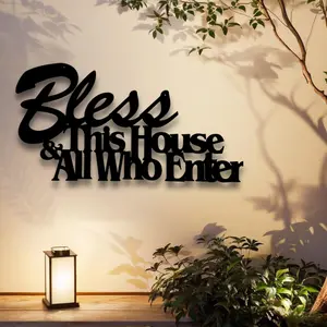 Christian Faith Bible Verse Wall Art Religious Metal Decorative Plaque, Inspirational Home Office Church Decoration, Blessing Sign for Living Room Bedroom