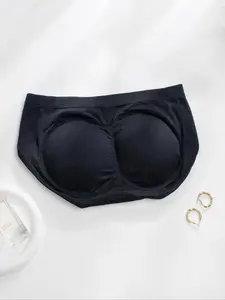 Women's Solid Color Fake Butt Lifting Pants with Inserts and Pads, Padded Panties, Shaping Triangle Hip Enhancer, Casual Daily Wear