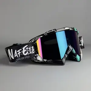 Motorcycle goggles with adjustable elastic strap and replaceable lenses, protective gear for riding, cycling, skiing, climbing, motorcycle accessories