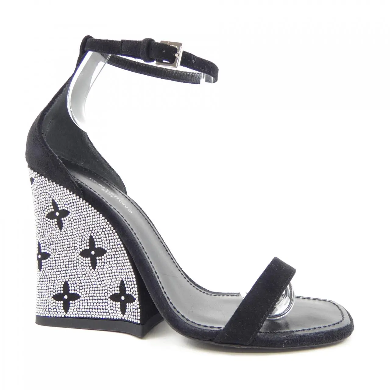 Pre-owned Louis Vuitton Suede Small Leather Goods Appeal Line Monogram Flower Goatskin Sandals