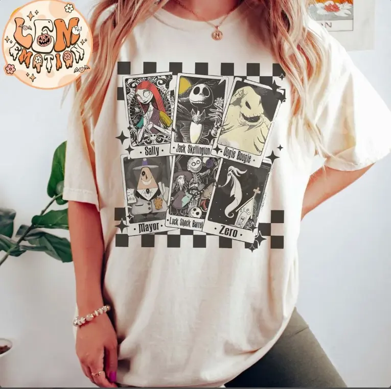 Nightmare Before Christmas Shirt, Nightmare Characters Tarot Cards Shirt, DN Halloween Shirt, Spooky Season Shirt, Halloween Party 2024