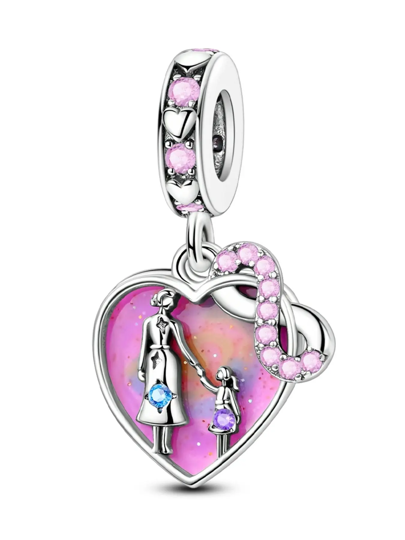 Fashion Heart Shaped Pendant with Pink Enamel, DIY Jewelry Making Supplies for Women & Girls, Trendy All-match & Exquisite DIY Gift