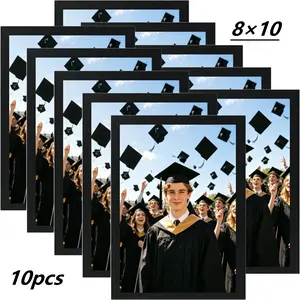 5/10pcs 8x10 picture frames,  black picture frames, photo frames set, wall mount frames, tabletop display frames, gallery wall frames, home decor frames, graduation photo frames, family picture frames