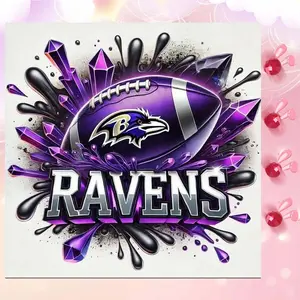 5D DIY Full Drill Round Diamond Painting - Diamond Art Kit Olive Football, Crow, Purple Mosaic, Canvas - DIY Wall Art, Home Decor, Suitable for Halloween and Christmas, Birthday and Anniversary Gifts