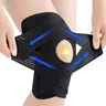 Plus Size Knee Brace (1pc) - Breathable Air Mesh Fabric, Dual Metal Spring Stabilizers, 4 Metal Springs, 2 Sponge Pads, Open Patella, Adjustable Snug Wrap, Ultra-Soft Bandage, Absorbent Sweat, ACL Relief for Sports, Arthritis