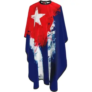 Cuba Cuban Art Flag Salon Barber Cape - Professional Hairdressing Waterproof Hair Cutting Cape With Adjustable Snap Closure-Haircut Apron For Hair Stylist And Home Use-55''X66''