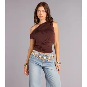 Off Script One-Shoulder Crop Top