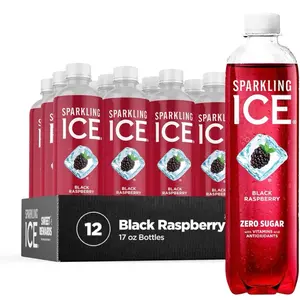 Sparkling Ice Black Raspberry Zero Sugar Flavored Water with Vitamins and Antioxidants, Low Calorie Beverage, 17 fl oz Bottles (Pack of 12) - Vegetable, Fruit