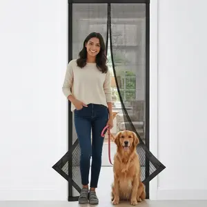 Magnetic Screen Door, Self-Sealing Mesh with Strong Closure, Heavy-Duty Bug-Blocking Net, Pet & Kid Friendly, Hands-Free Retractable Design