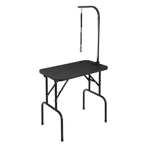 【FathersDayGift】VEVOR Pet Grooming Table Arm with Clamp,  32''x18'' Dog Grooming Station, Foldable Pets Grooming Stand for Medium and Small Dogs, Free No Sit Haunch Holder with Grooming Loop, Bearing 220lbs