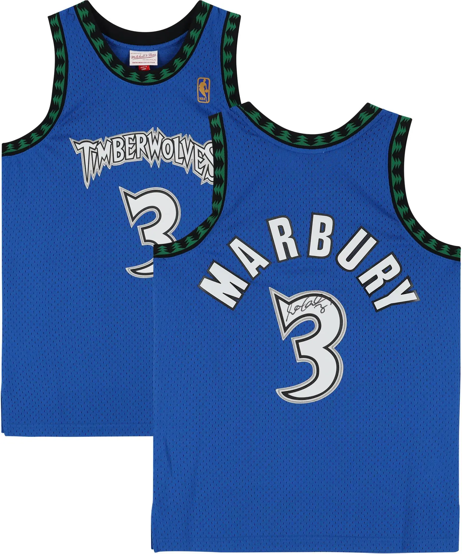 Stephon Marbury Minnesota Timberwolves Autographed Blue Mitchell & Ness 1996-1997 Swingman Jersey - Fanatics Authentic Certified