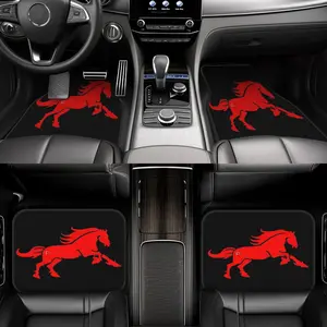 4pc. Mustang Style Car Floor Mats in Durable Polyester, Perfect Fit for Trucks and Suvs, Ideal Gift for Celebrations and Home Decor, Truck Accessories, Car Mats Cars
