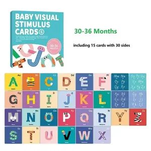 Visual Stimulus Alphabet Flash Cards - Learning Toys, Visual Stimulation Cards, 26 Letters Animal Cognition Cards for Early Education, Preschool ABC Learning Toys for Kids