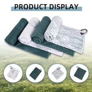 Trendy Printed Golf Towel, Golf Accessories, Large Size Quick-Dry Ultra-Absorbent Waffle Fabric, Easy to Clean, Ideal Gift for Golf and Bowling Enthusiasts
