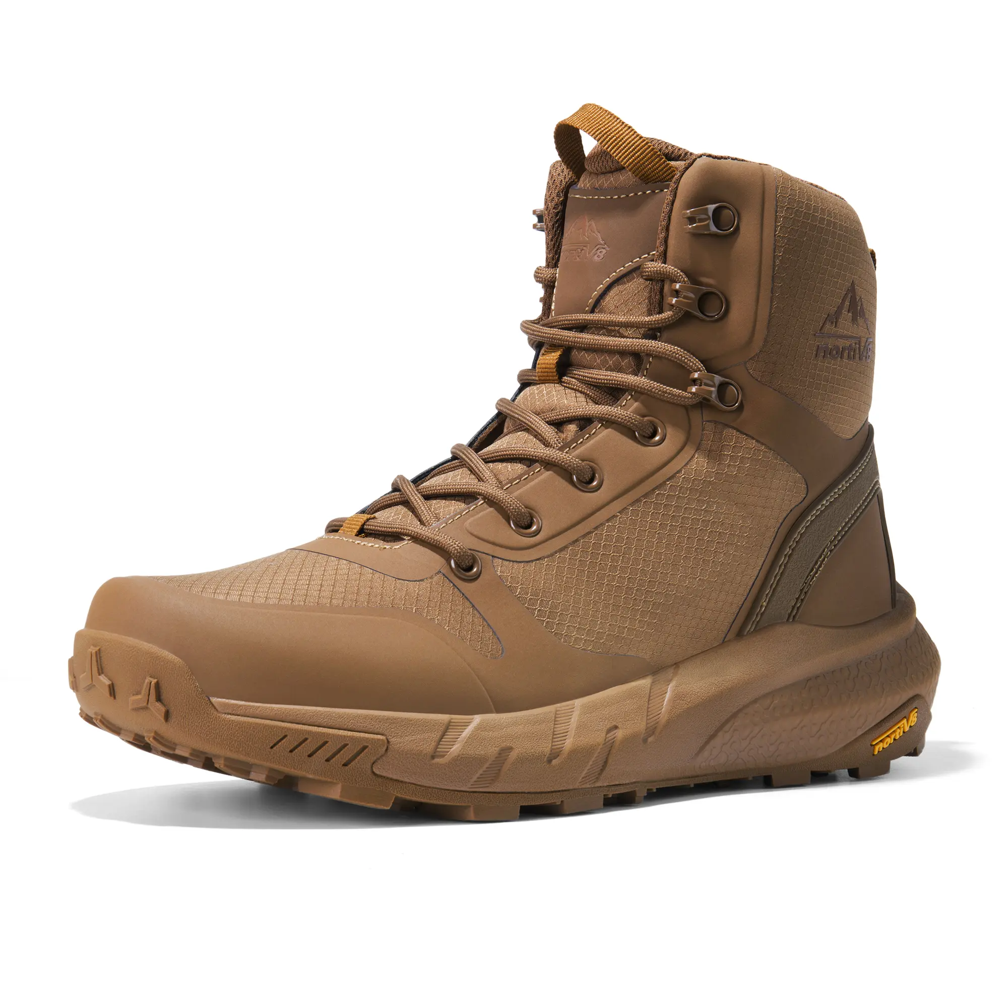 NORTIV 8 [Metrostrike] Men's Military Tactical Boot Lightweight Breathable Boots for Work All Day Side Zipper Motorcycle Combat Hiking Boots 8 Inches Trekking Shoes Rubber Outsole Durability Worker