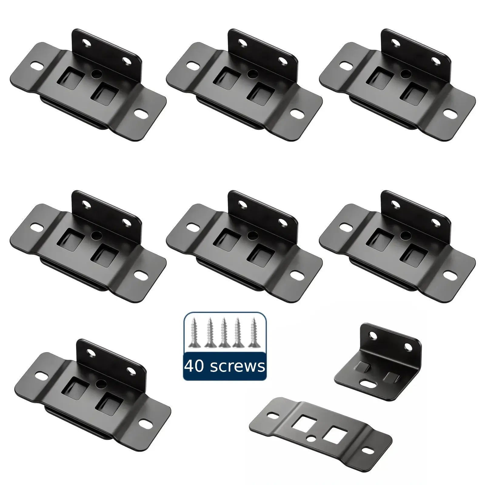 8-Pack Stainless Steel L-Shape Quick-Fit Furniture Joint Brackets, Heavy-Duty Right Angle Corner Braces with Screws for Drawer Front Panel & Cabinet Mounting, Excellent Reinforcement, Superior Strength & Durability, 1.25*1.33*0.66in