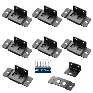 8-Pack Quick-Fit Furniture Joint Brackets, Heavy-Duty Corner Brace Joints (Right Angle), Stainless Steel Furniture Corner Connectors with Screws for Drawers, Cabinets, Tables, and Chairs