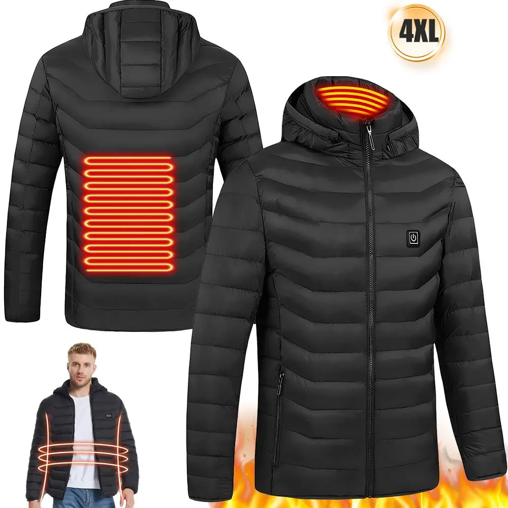Electric USB Heated Jacket Men Women Heating Thermal Coat, Heating Jacket, Heated Jacket, Electric Heated with 3 Heating Levels 2 Heating Zones, Men Women Heated Jacket