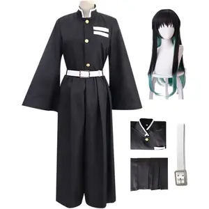New Anime Demon Slayers Kimetsu No Yaiba Tokitou Muichirou Cosplay Costumes set Kisatsutai Uniform Wig Halloween Party Costume