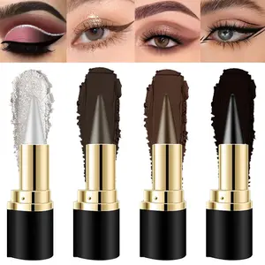 4-Piece Creamy Gel Eyeliner & Lipliner Makeup Products Kit for Adults - Waterproof Quick-Drying Black Wax Gel Liner, Cat Eye Template, Smoky Eyeshadow Palette, Unique Mature Gothic Halloween Gift